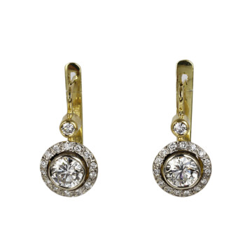Featured image of this Women’s 18k Yellow Gold Diamond Dangle Earrings EGL Cert