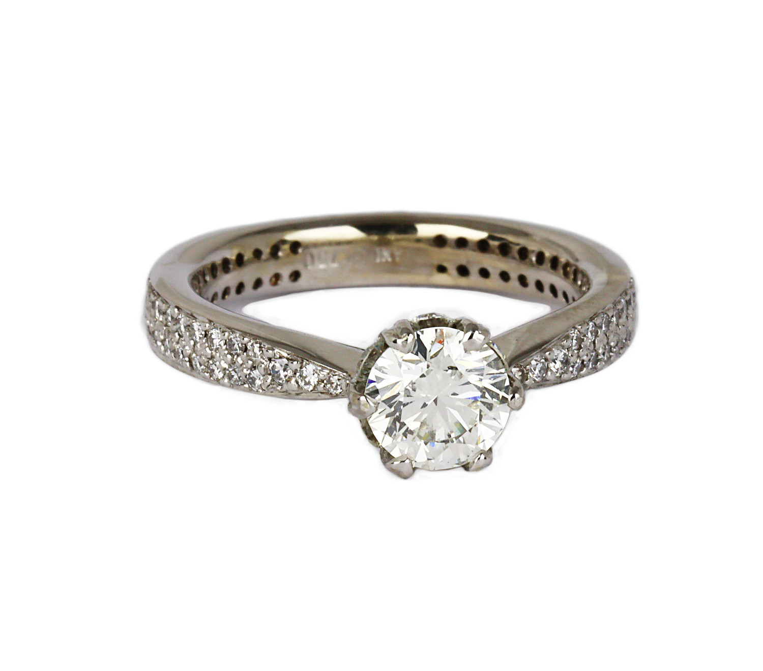 Gallery image of this Women’s 18k White Gold Diamond Bridal Ring Size 6.25 GIA Cert