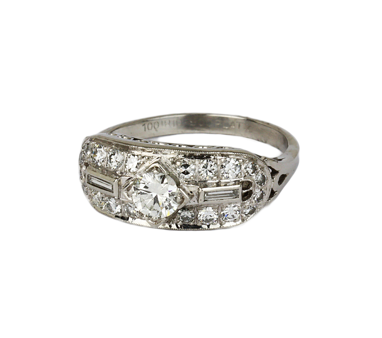 Gallery image of this Vintage Women’s Platinum Diamond Ring Size 6.5