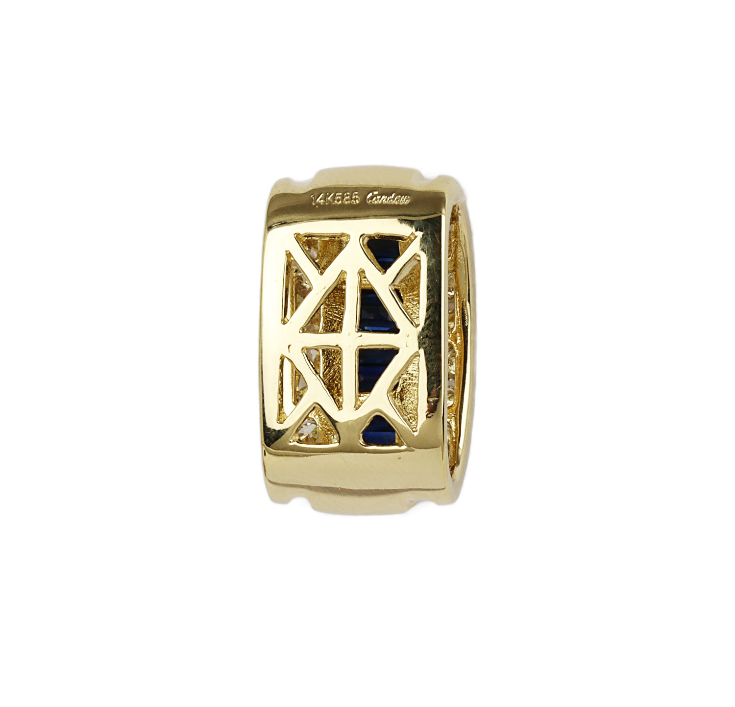 Gallery image of this Women’s 14k Yellow Gold Diamond, Sapphire Pendant