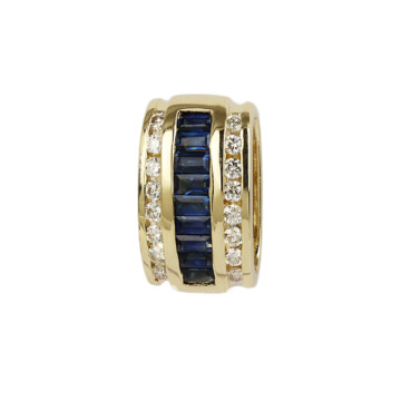 Featured image of this Women’s 14k Yellow Gold Diamond, Sapphire Pendant