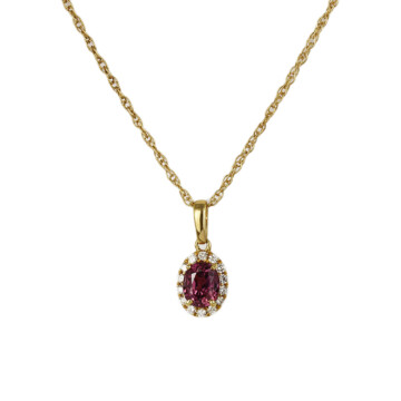 Featured image of this Women’s 14k Yellow Gold, Diamond, Ruby Necklace