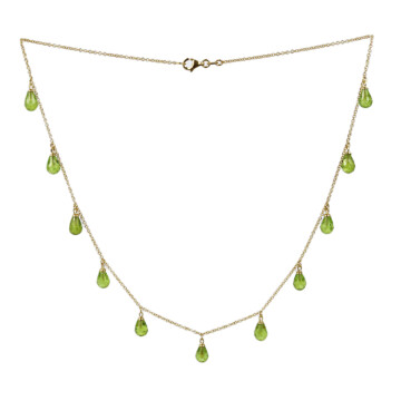 Featured image of this Women’s 18k Yellow Gold, Briolette Peridot Necklace