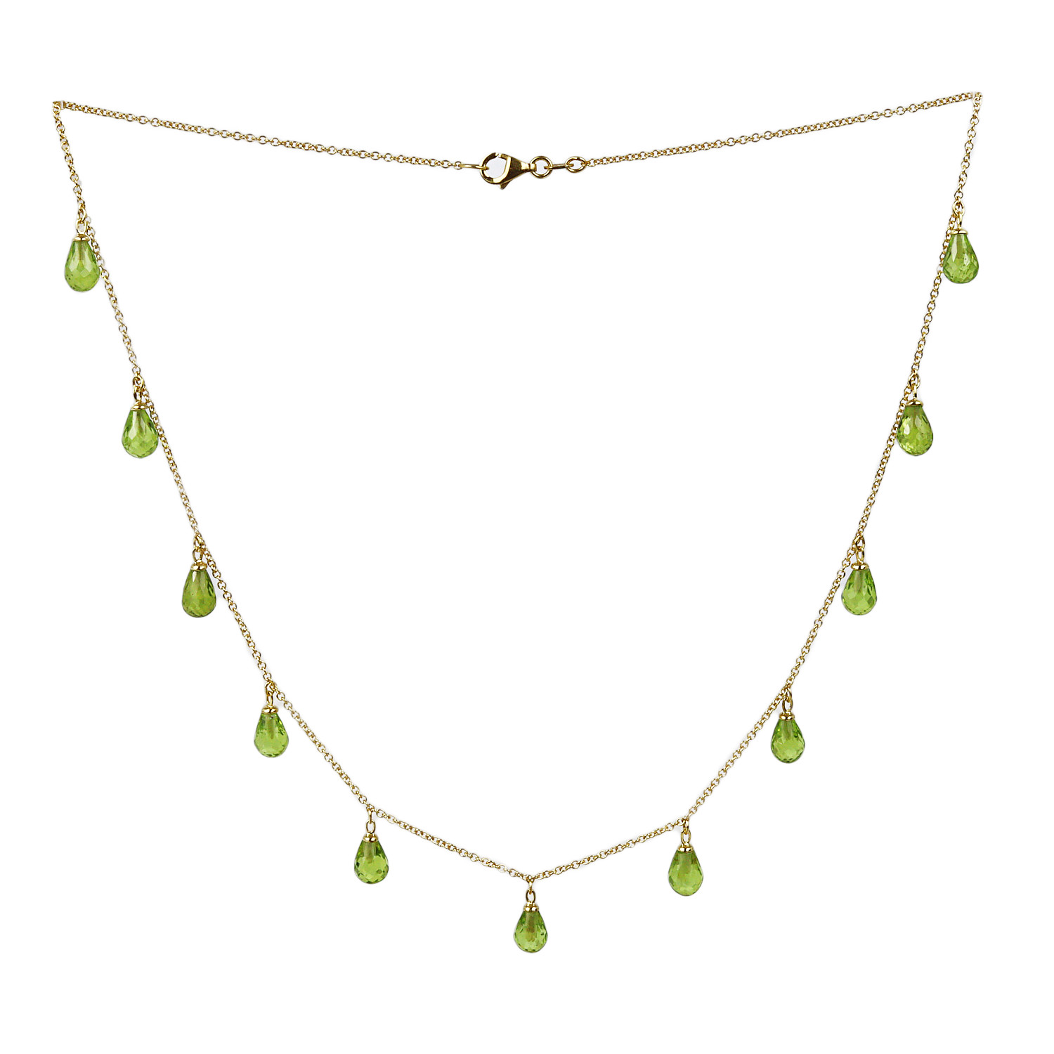 Featured image of this Women’s 18k Yellow Gold, Briolette Peridot Necklace