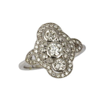 Featured image of this Women’s 14k White Gold Diamond Ring Size 6.5