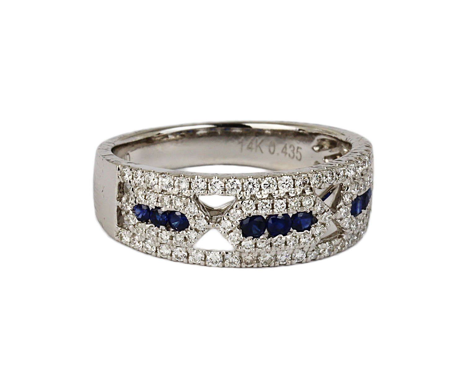 Gallery image of this Fischer Women’s 14k White Gold, Diamond, Sapphire Ring Size 7
