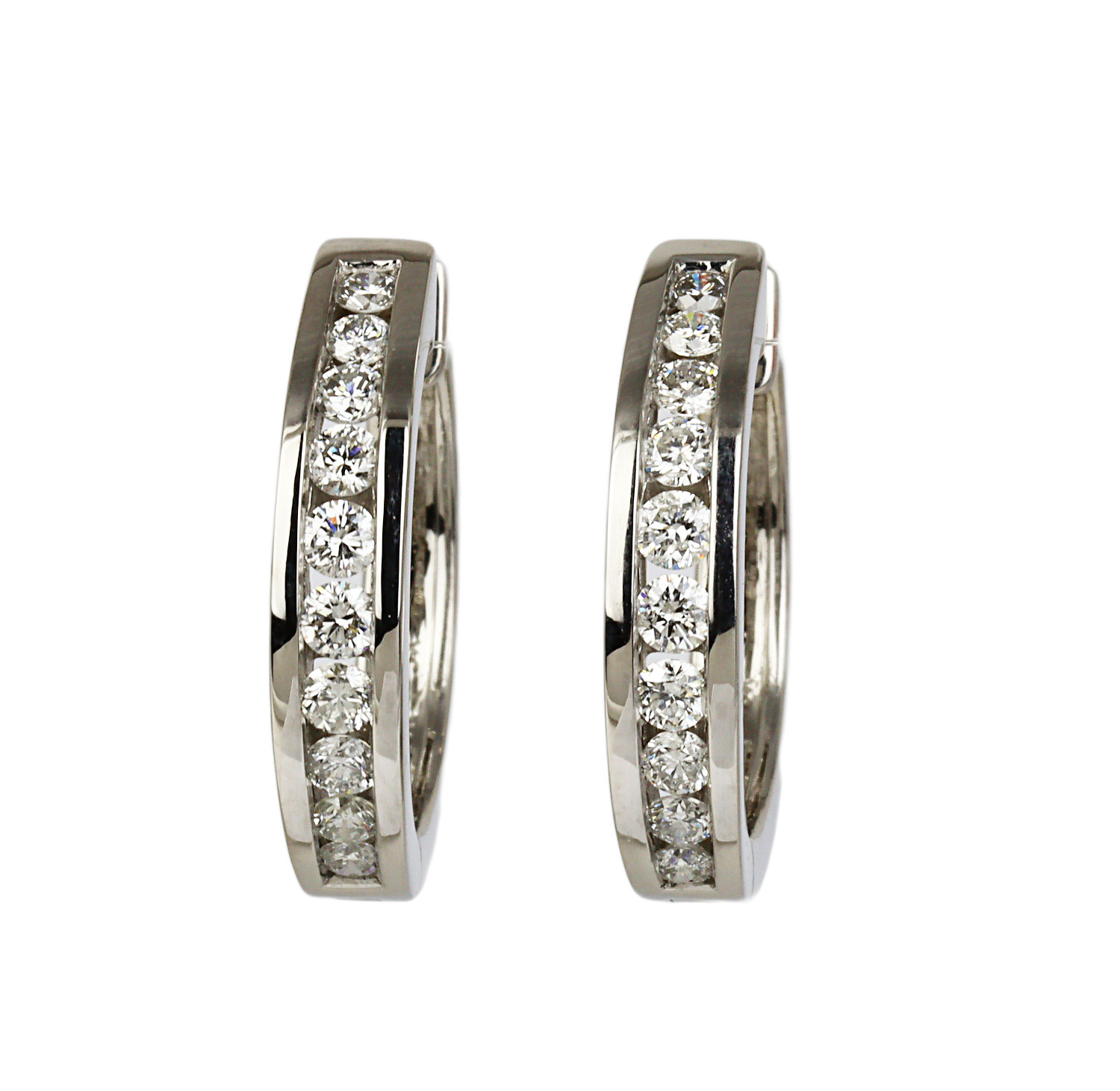 Featured image of this Women’s 14k White Gold Diamond Hinged Hoop Earrings