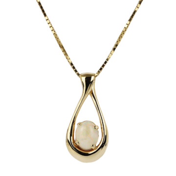 Featured image of this Women’s 14k Yellow Gold Opal Necklace