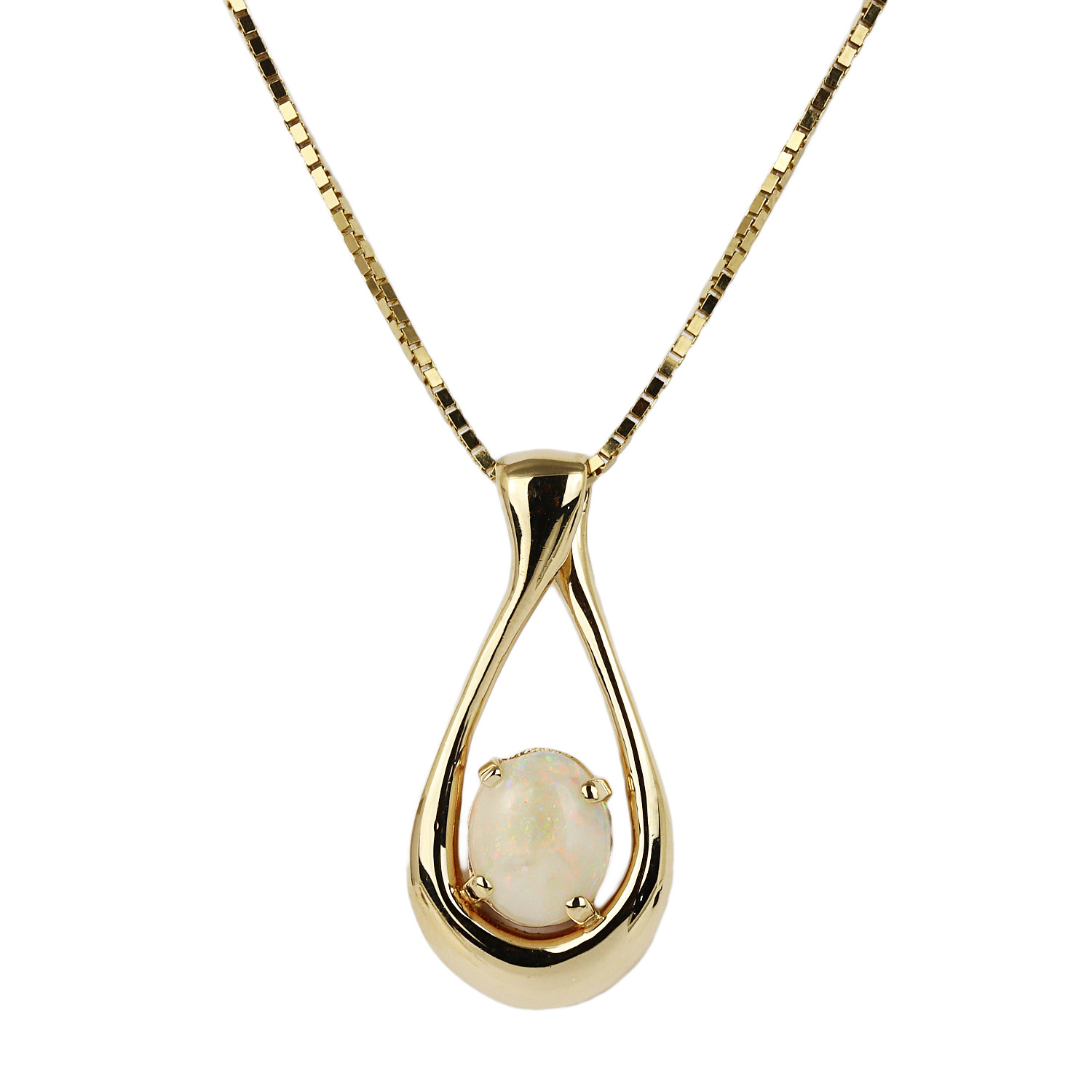 Featured image of this Women’s 14k Yellow Gold Opal Necklace