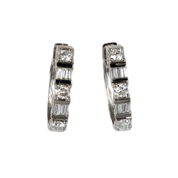 Featured image of this Women’s 14k White Gold Diamond Hoop Earrings