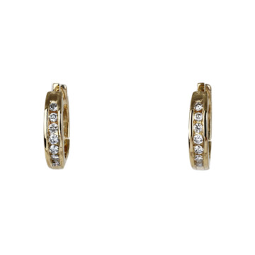 Featured image of this Women’s 14k Yellow Gold Diamond Hoop Earrings