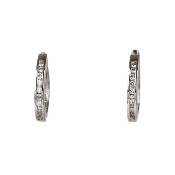 Featured image of this Women’s 14k White Gold Diamond Hoop Earrings