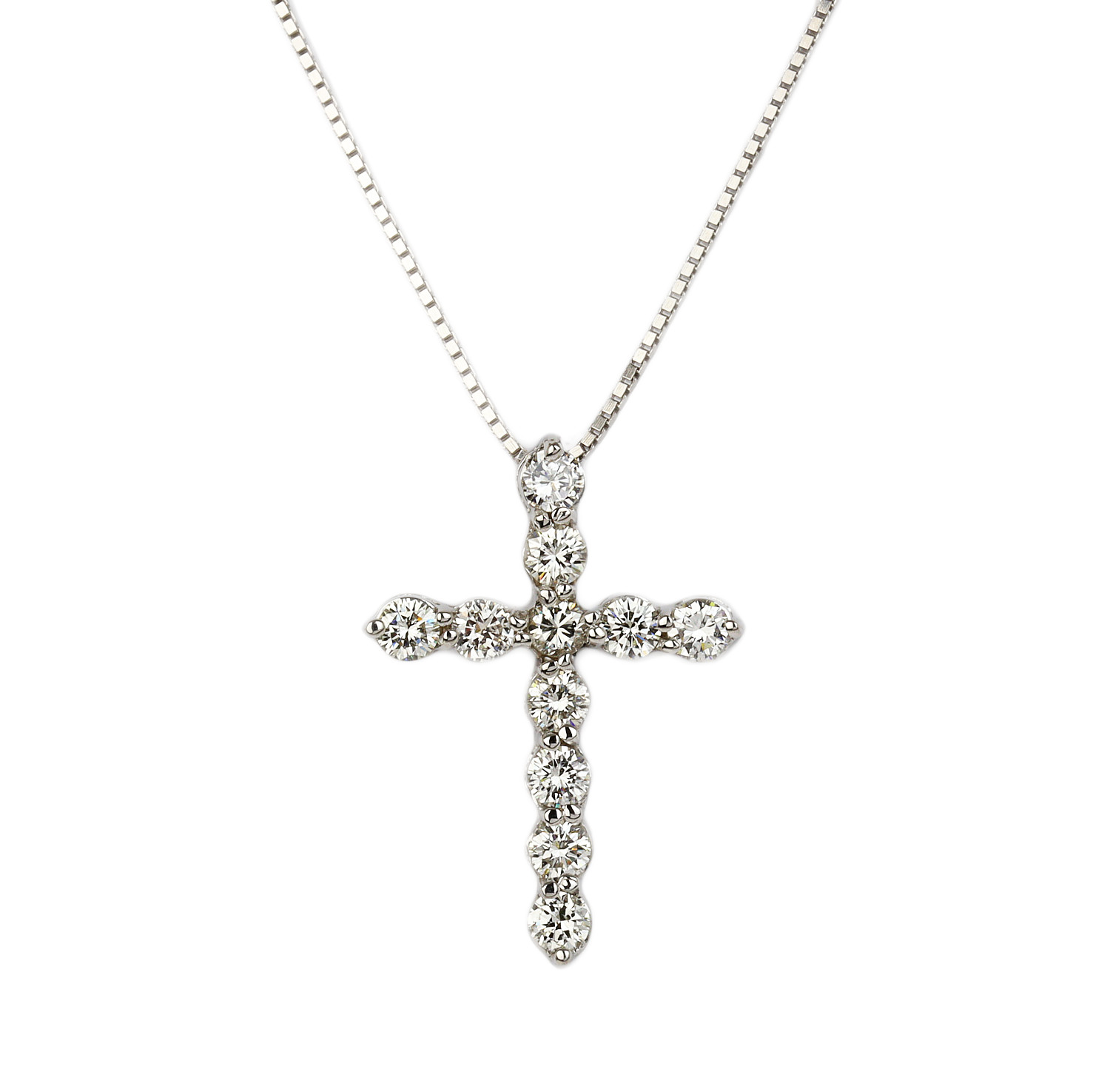 Featured image of this Women’s 14k White Gold Diamond Cross Necklace