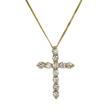 Featured image of this Women’s 14k Yellow Gold Diamond Cross Necklace