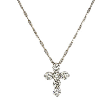 Featured image of this Women’s 14k White Gold Diamond Cross Necklace
