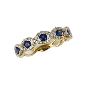 Featured image of this Women’s 14k Yellow Gold, Diamond, Sapphire Ring Size 7