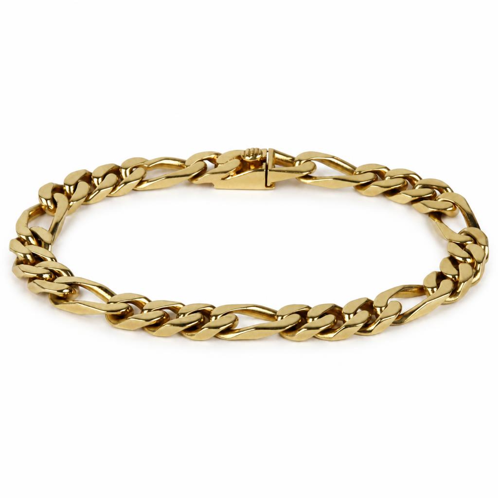 Featured image of this Men’s 14k Yellow Gold Figaro Link Bracelet