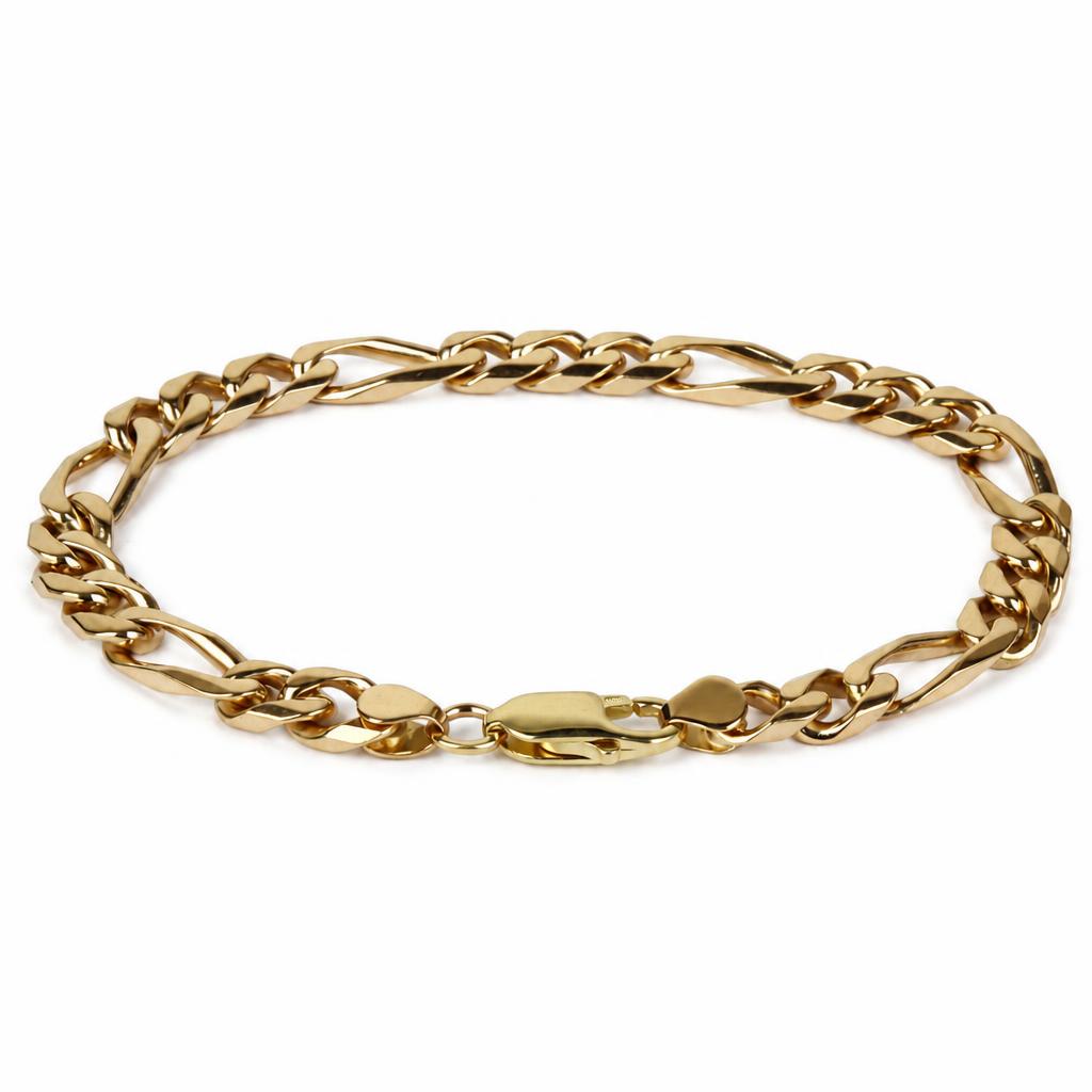 Gallery image of this Men’s 14k Yellow Gold Figaro Link Bracelet