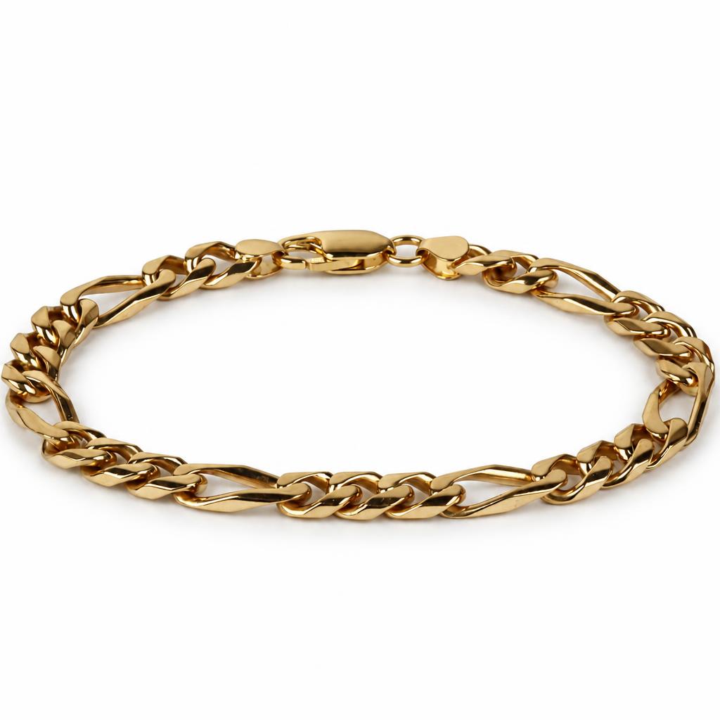 Featured image of this Men’s 14k Yellow Gold Figaro Link Bracelet