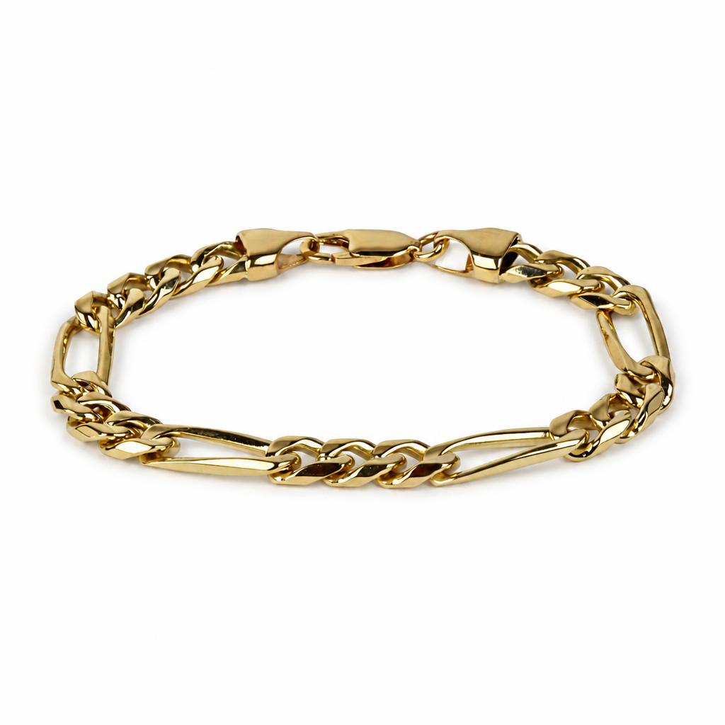 Featured image of this Men’s 14k Yellow Gold Figaro Link Bracelet