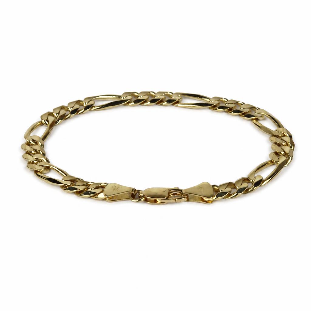 Gallery image of this Men’s 14k Yellow Gold Figaro Link Bracelet