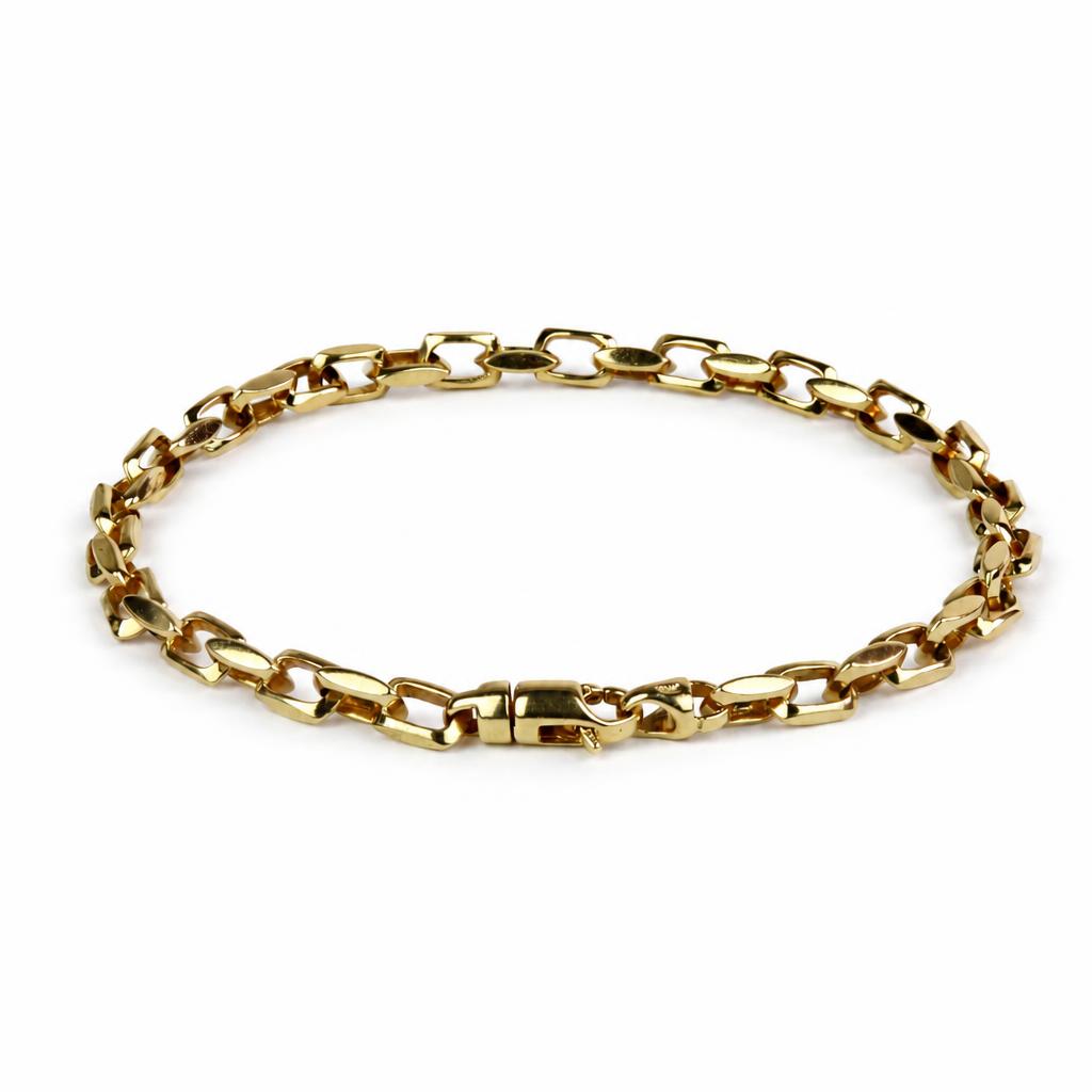 Gallery image of this Men’s 14k Yellow Gold Rectangle Link Bracelet