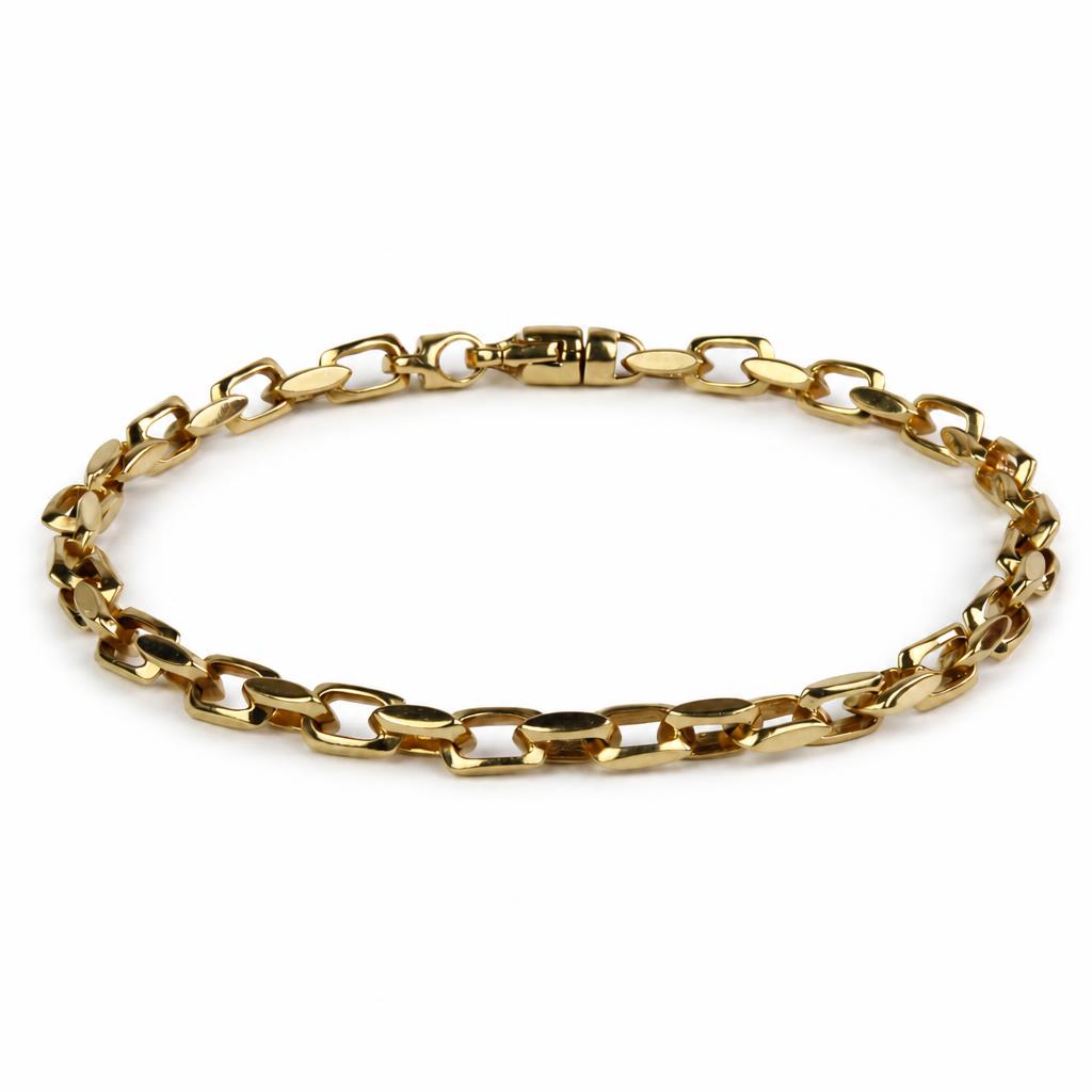 Featured image of this Men’s 14k Yellow Gold Rectangle Link Bracelet