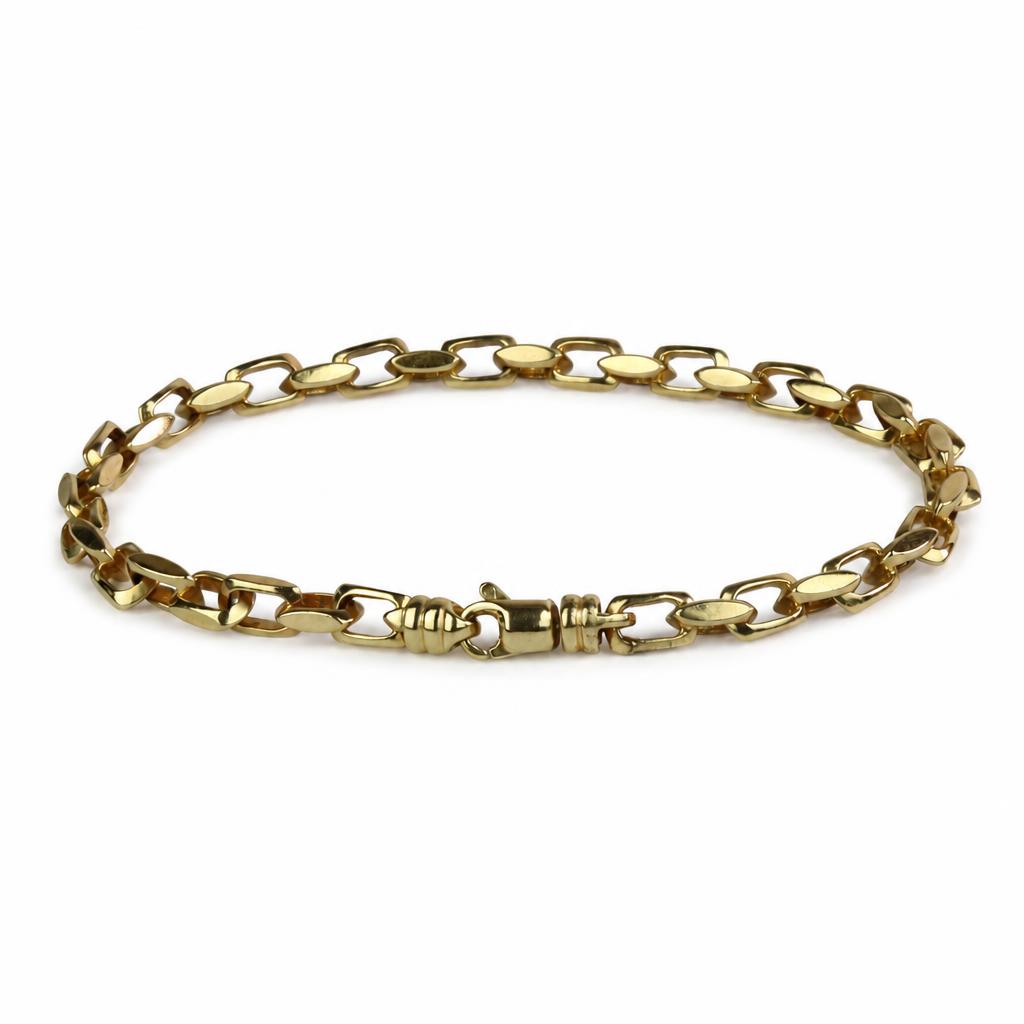 Gallery image of this Men’s 14k Yellow Gold Rectangle Link Bracelet