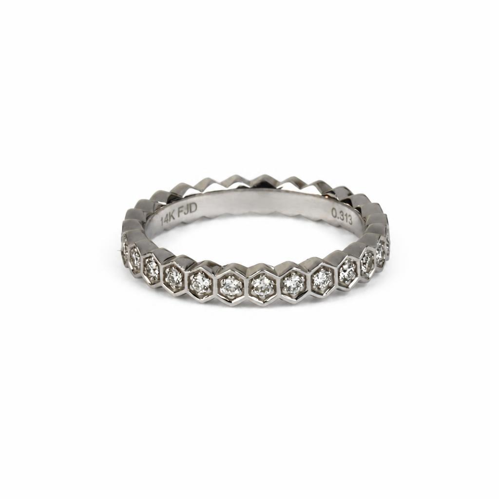 Gallery image of this Fischer Women’s 14k White Gold Eternity Band Ring with 0.31ct TDW Diamond Size 6