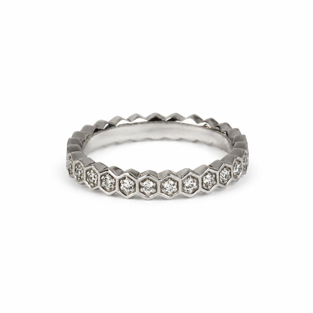 Gallery image of this Fischer Women’s 14k White Gold Eternity Band Ring with 0.31ct TDW Diamond Size 6