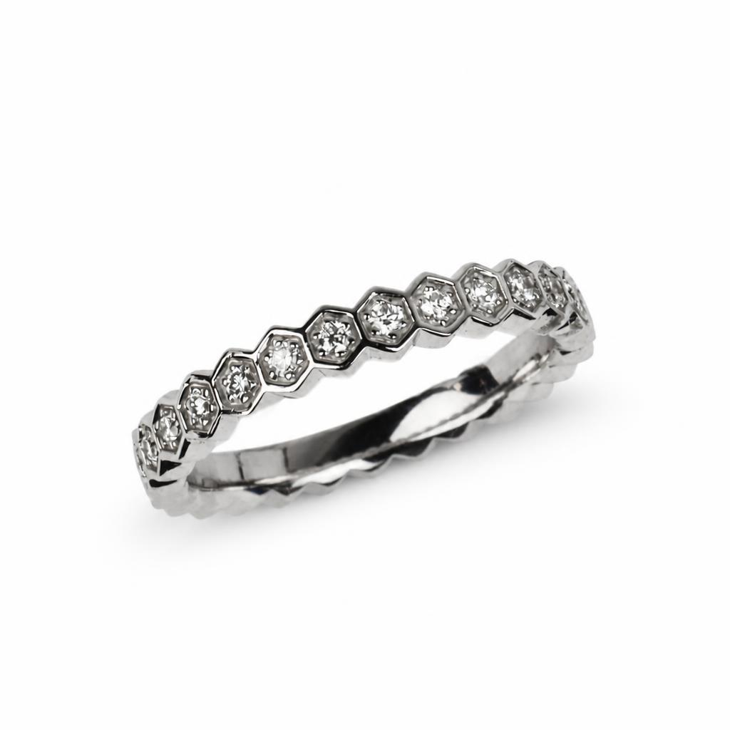 Featured image of this Fischer Women’s 14k White Gold Eternity Band Ring with 0.31ct TDW Diamond Size 6