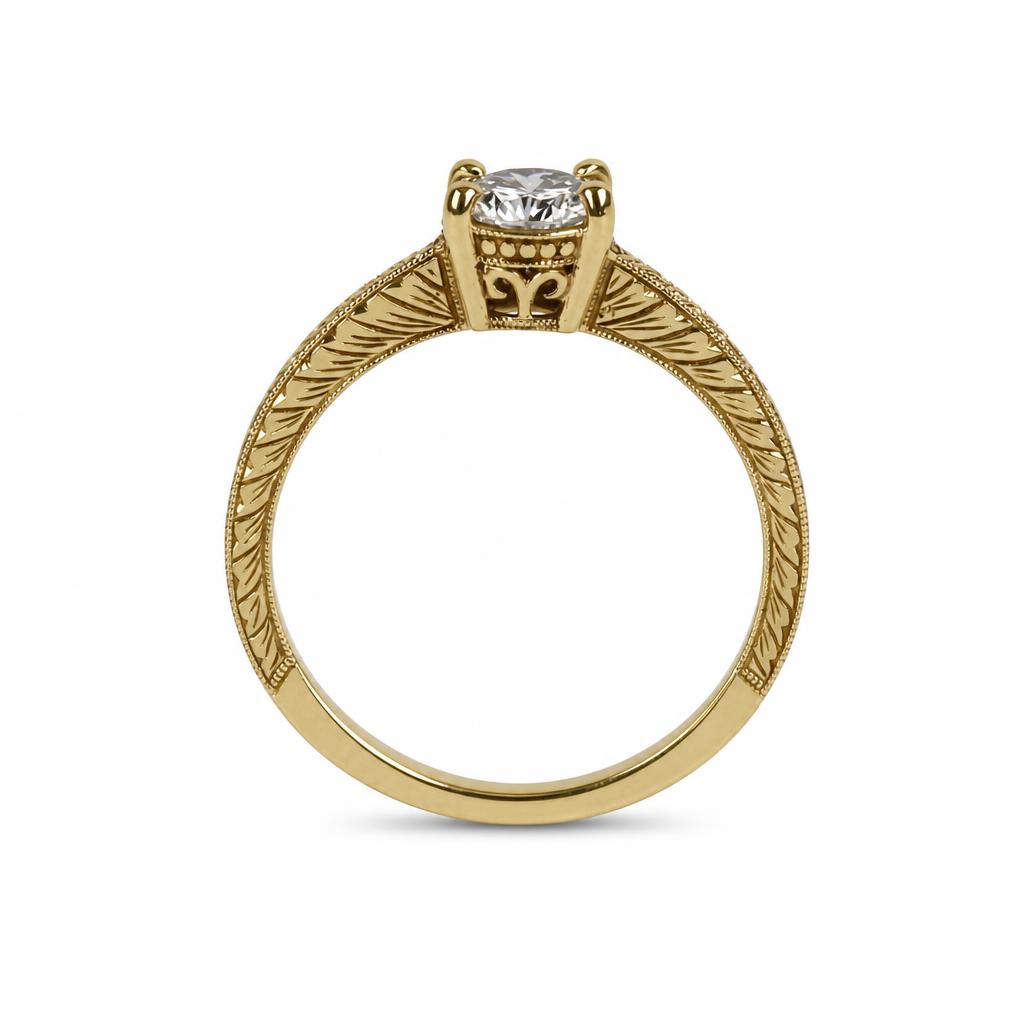 Gallery image of this Women’s 14k Yellow Gold Diamond Ring EGL Cert. Size 6.5