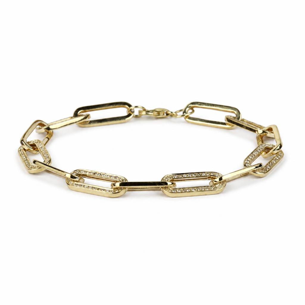 Featured image of this Women’s 14k Yellow Gold Diamond Link Bracelet