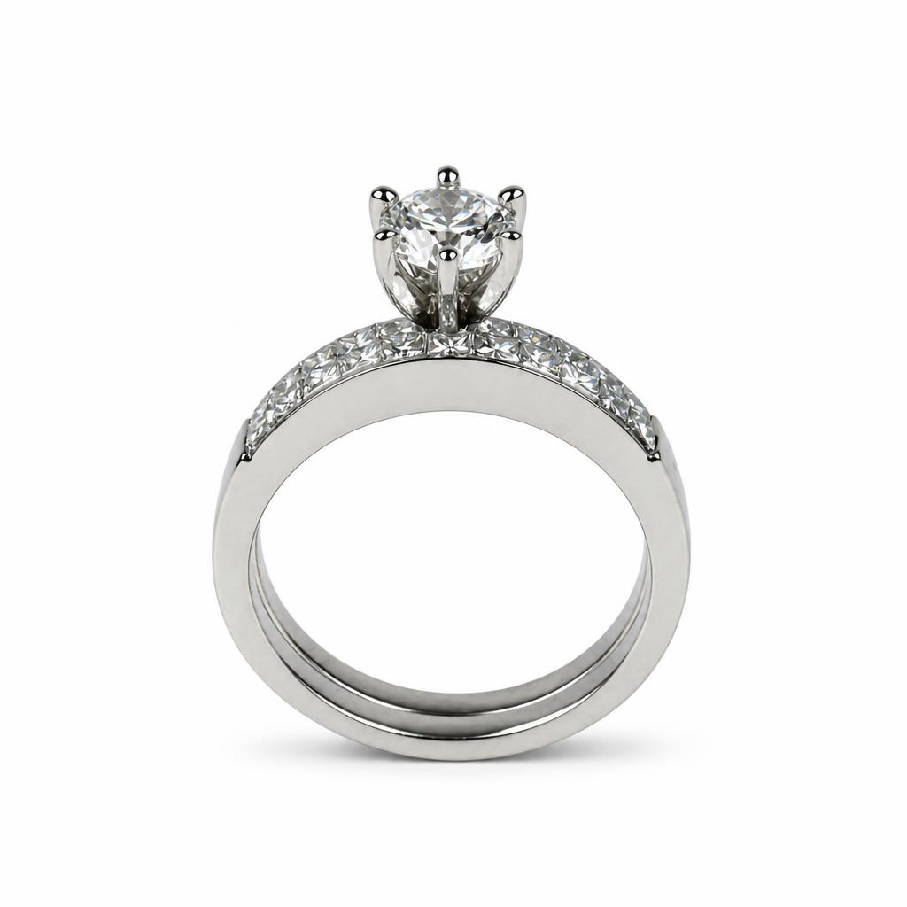 Gallery image of this Women’s Platinum Diamond Bridal Ring Set EGL Cert Size 5.75