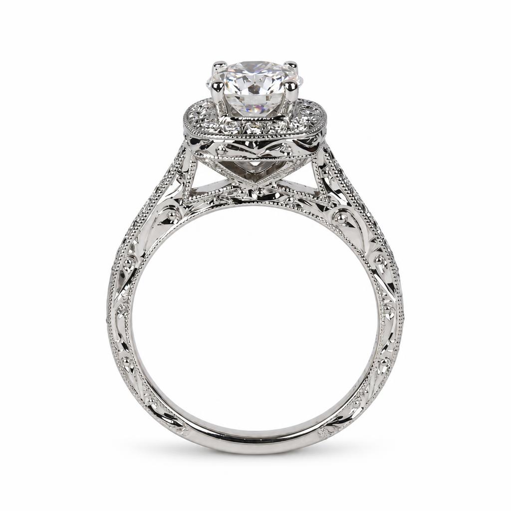 Gallery image of this Women’s 14k White Gold Diamond Bridal Size 5.5 Ring EGL Cert