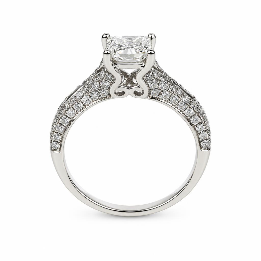 Gallery image of this Fischer Women’s 14k White Gold Diamond Bridal Ring Size 6.5 EGL Cert