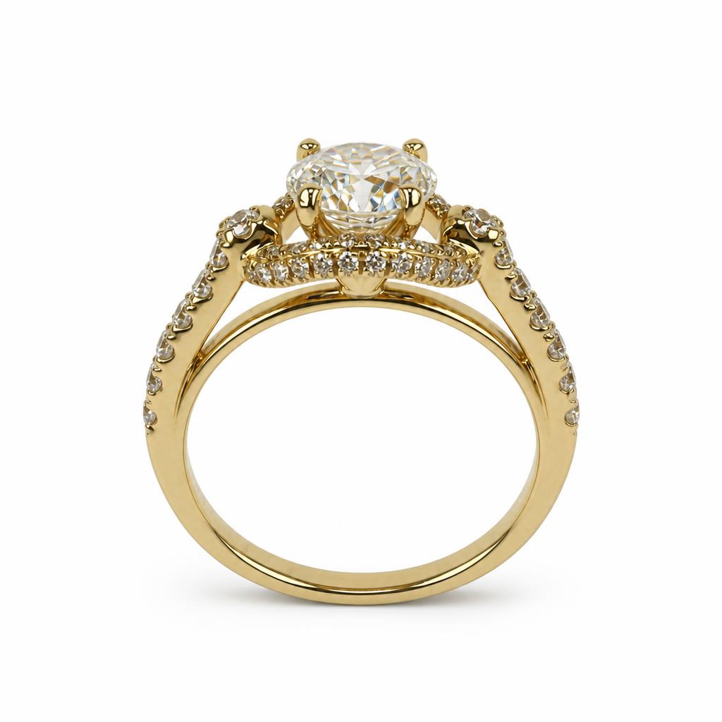 Gallery image of this Women’s 14k Yellow Gold Diamond Bridal Ring Size 6.25 EGL Cert