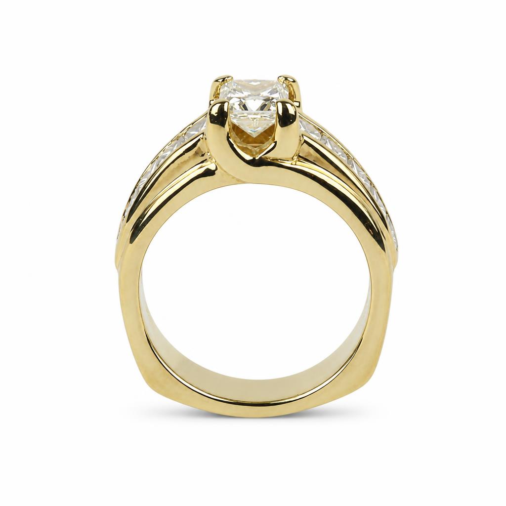 Gallery image of this Women’s 14k Yellow Gold Diamond Bridal Ring Size 6.5 EGL Cert