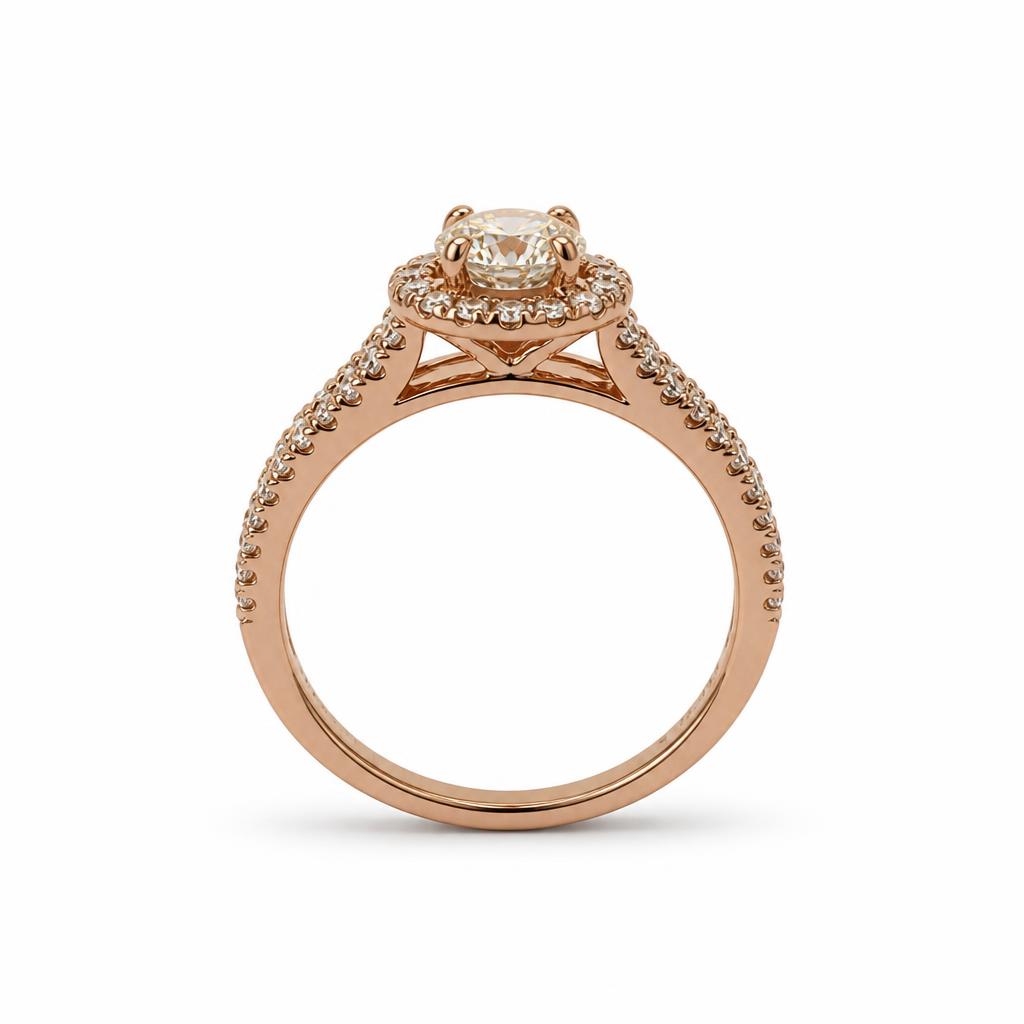 Gallery image of this Women’s 14k Rose Gold Diamond Bridal Ring Size 6 EGL Cert